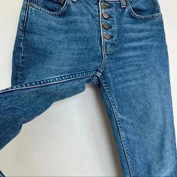 Reformation Mid Rise Button Fly Denim Jeans 24 - Picture 6 of 16